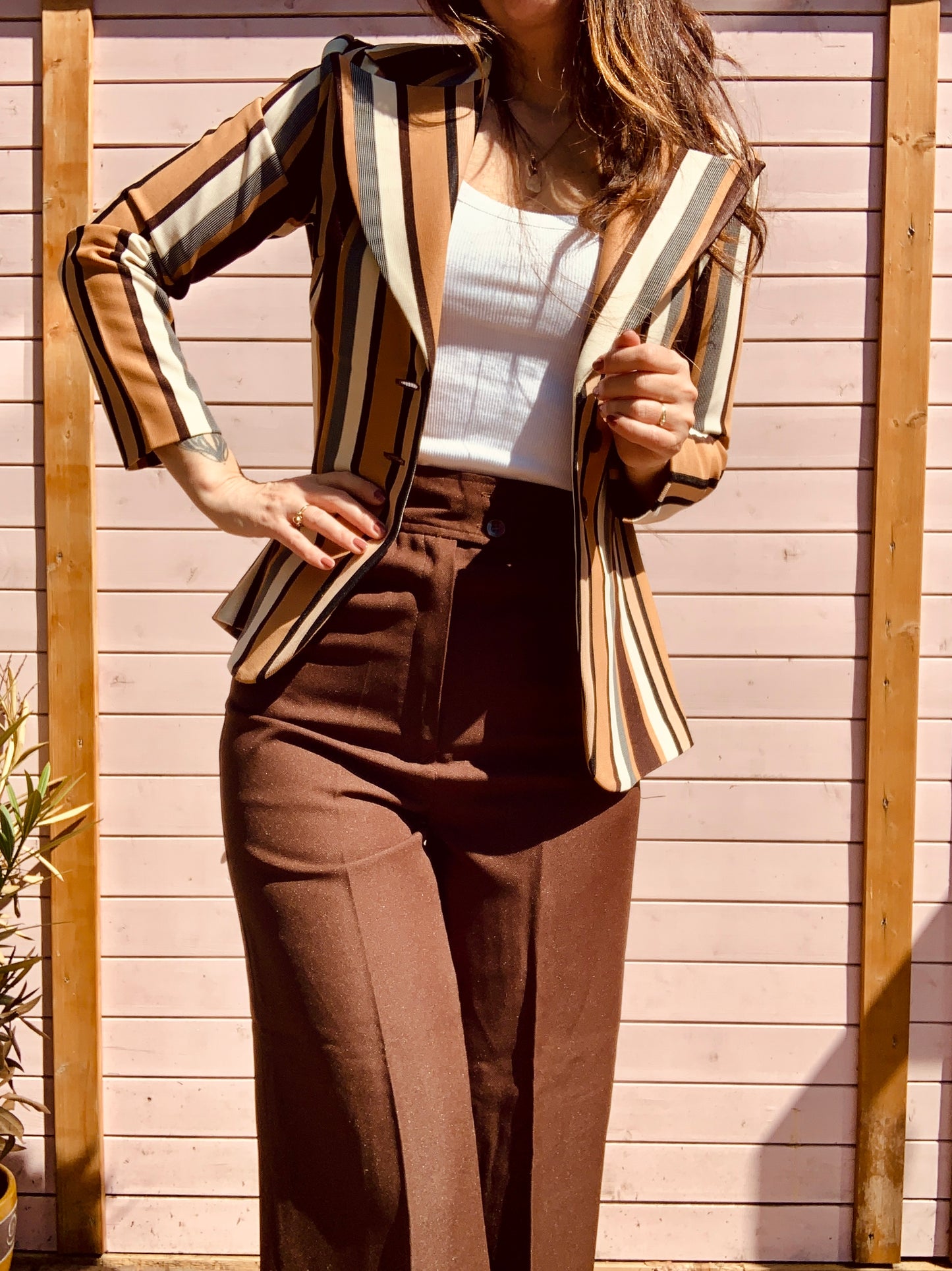 Pippa Dee blazer (brown/creme)
