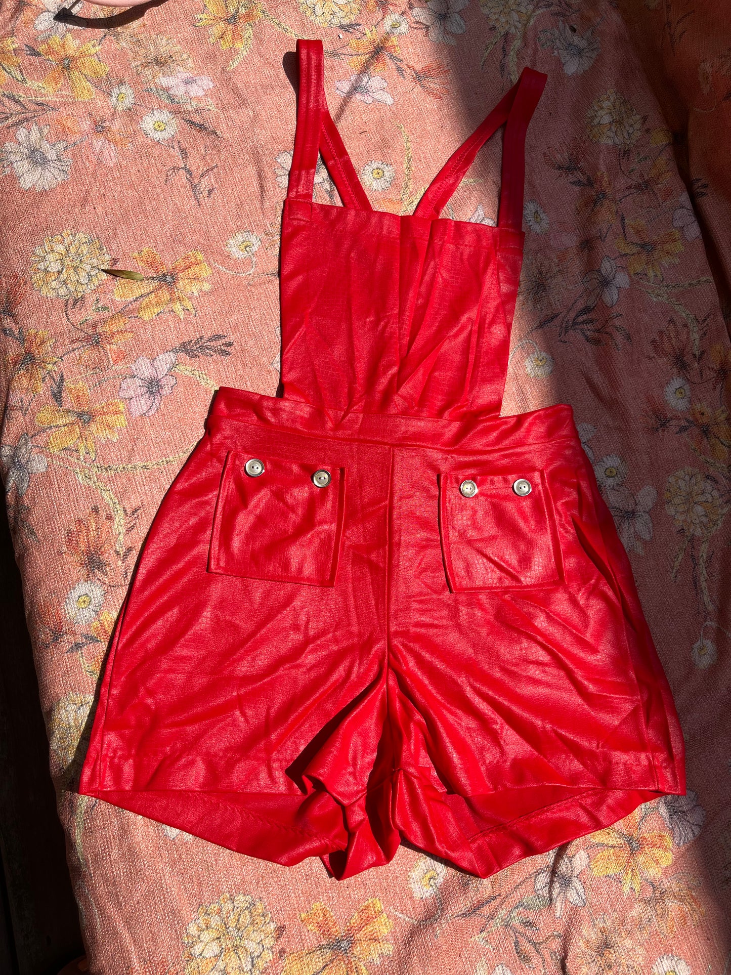 Lena Leather look 70's jumpsuit hotpants