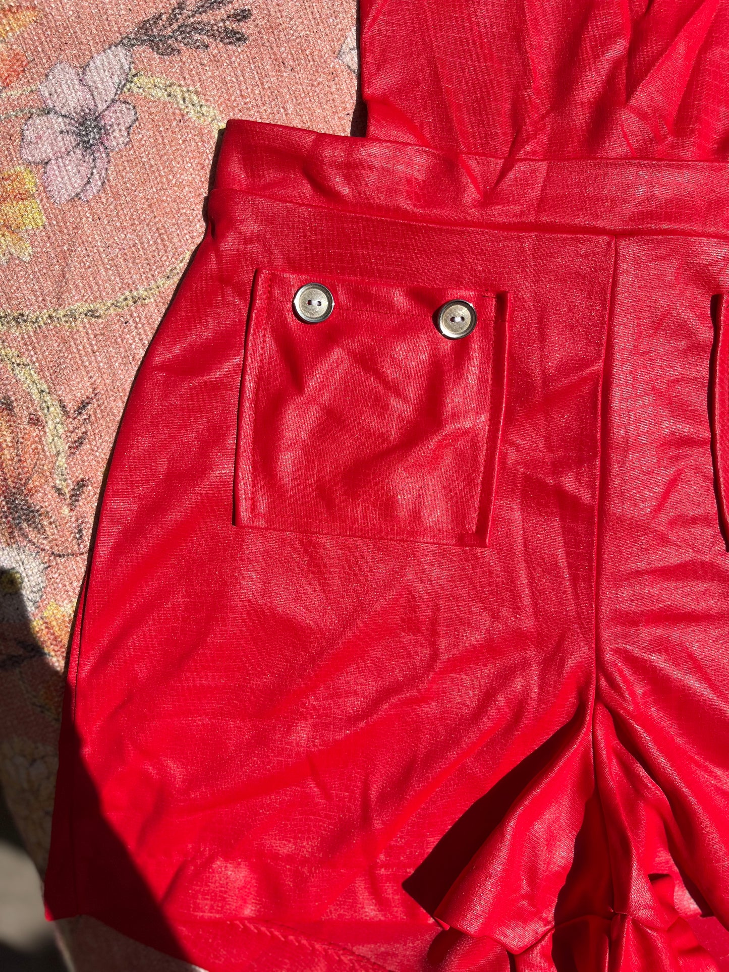 Lena Leather look 70's jumpsuit hotpants