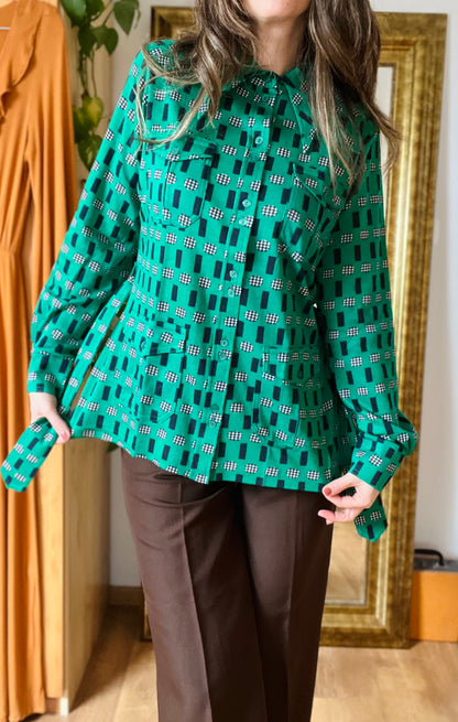 Green 70s blouse Geri