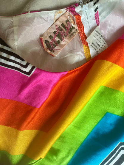 Seventies chevron rainbow dress