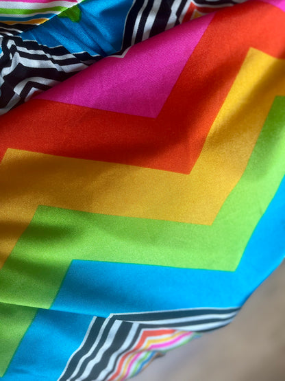 Seventies chevron rainbow dress