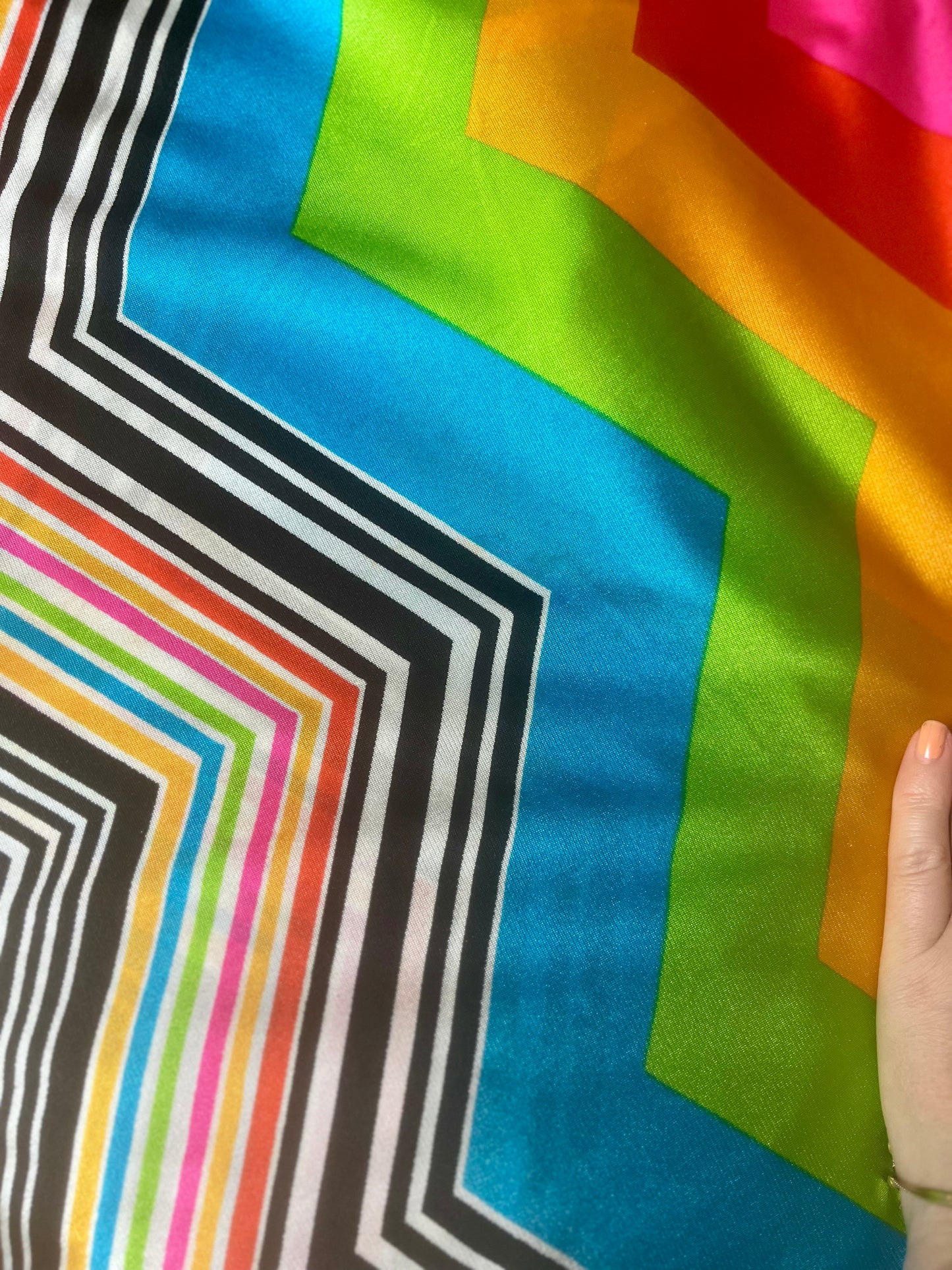 Seventies chevron rainbow dress