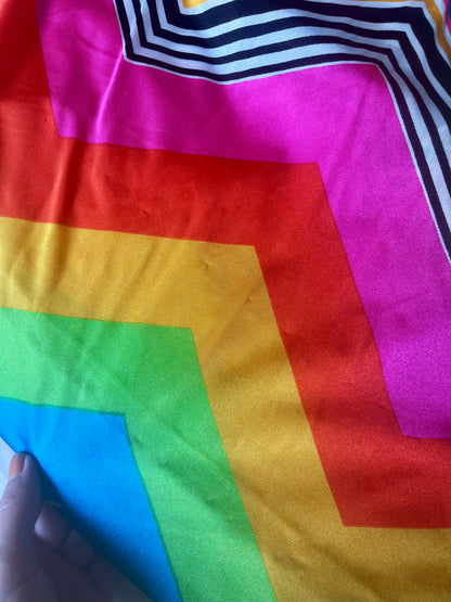 Seventies chevron rainbow dress