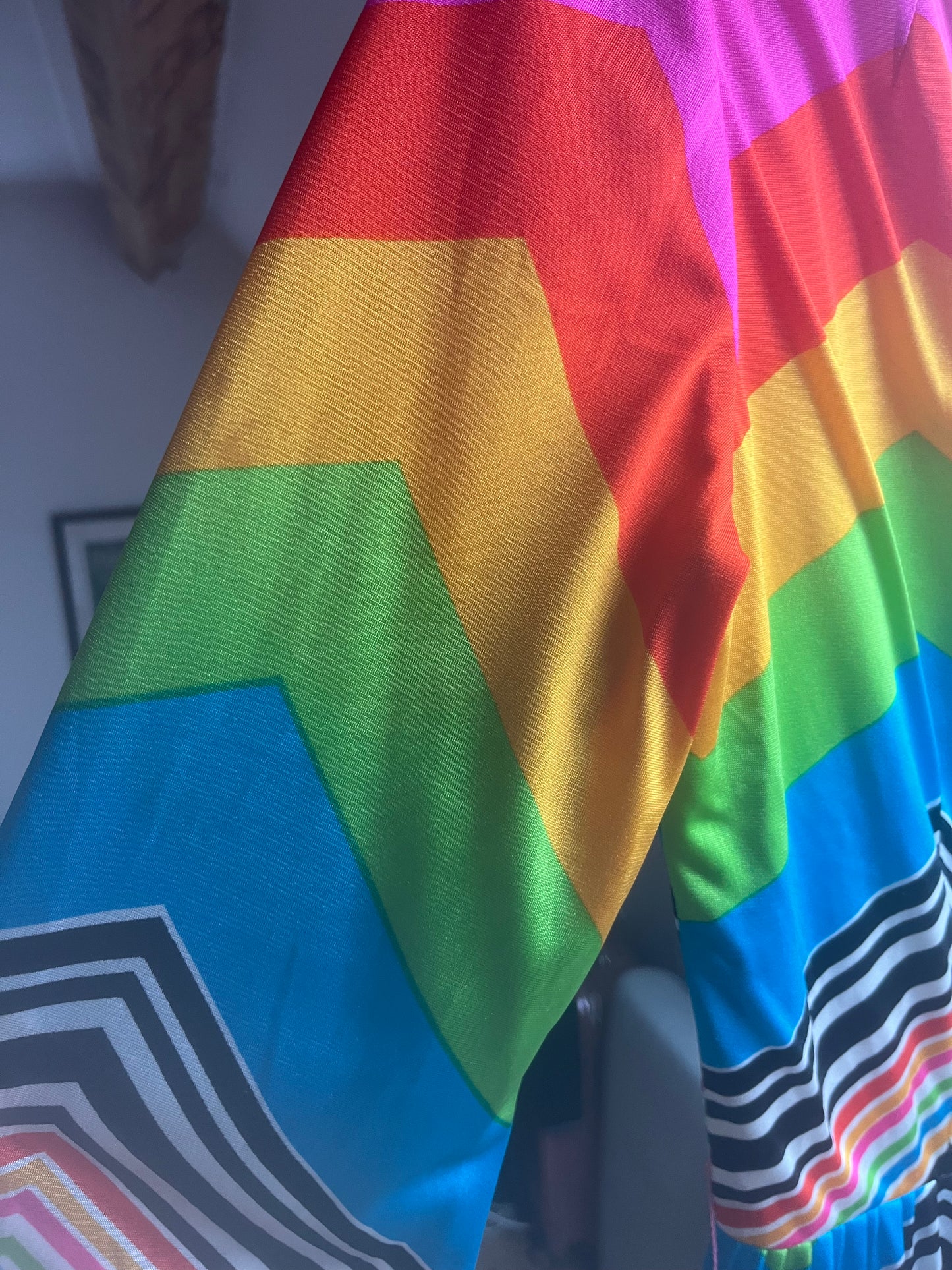 Seventies chevron rainbow dress