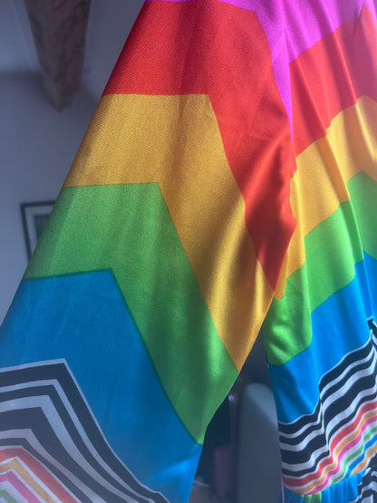 Seventies chevron rainbow dress