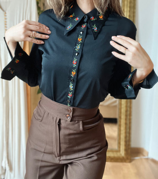 Vintage blouse met borduursel