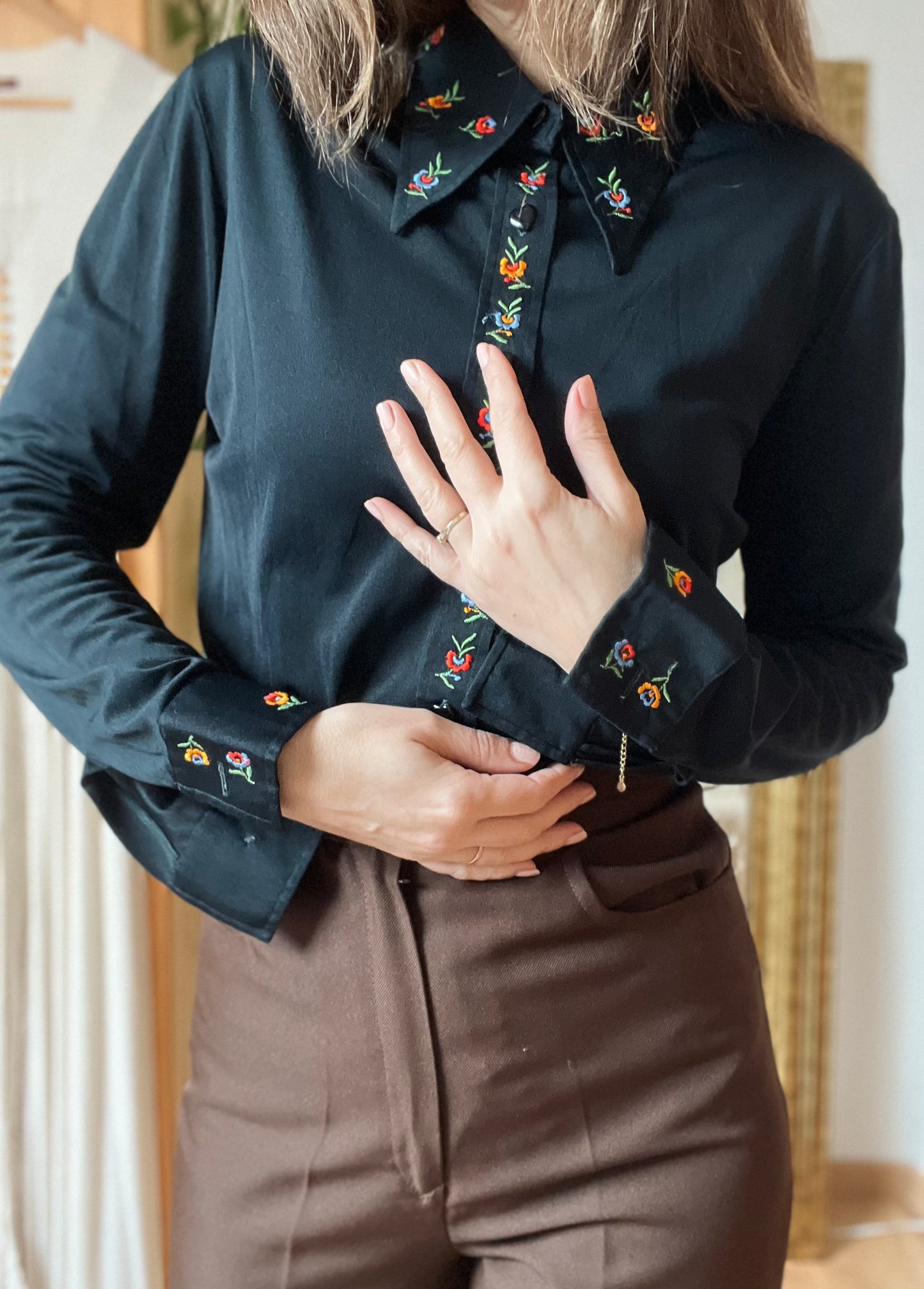 Vintage blouse met borduursel